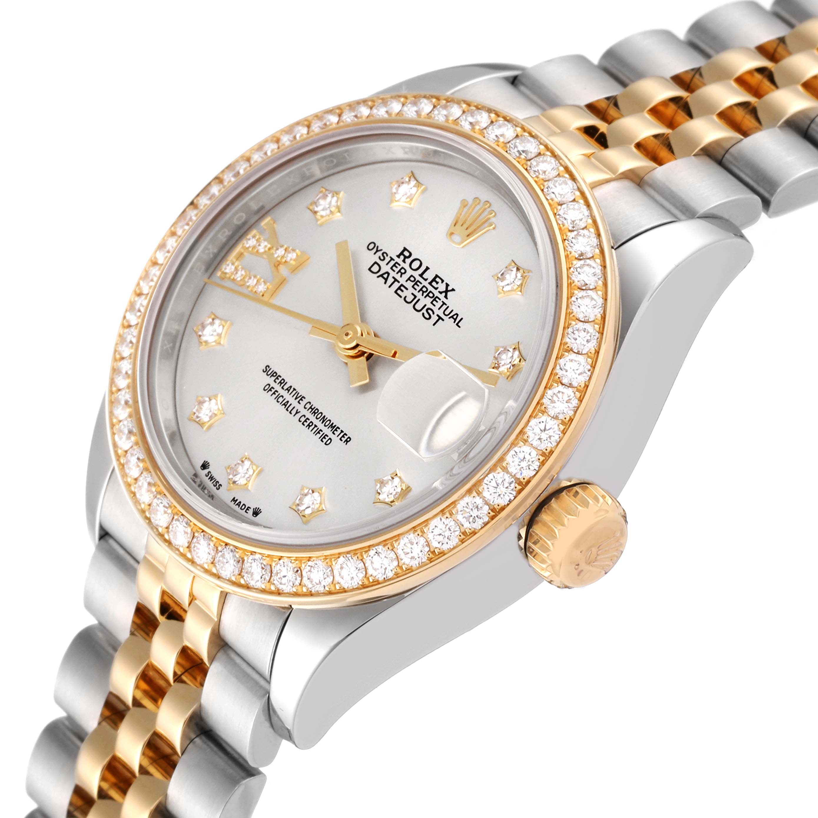 Rolex Lady-Datejust 28mm 279383RBR Silver Diamond Dial Yellow Rolesor Oyster Bracelet - Image 6