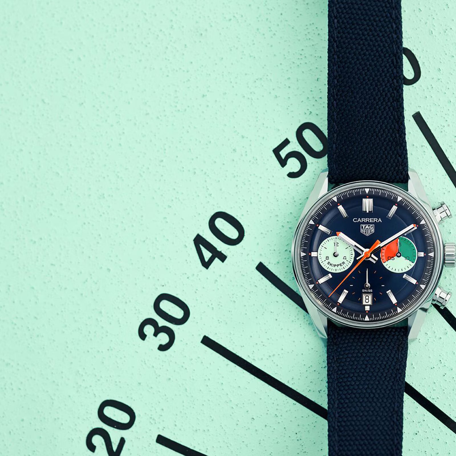 TAG Heuer Carrera Chronograph Skipper 39mm Mens Watch Blue CBS2213.FN6002 - Image 7