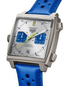Alternative view of TAG Heuer Monaco Chronograph Racing Blue Limited Edition 39mm Mens Watch Silver CAW218C.FC6548