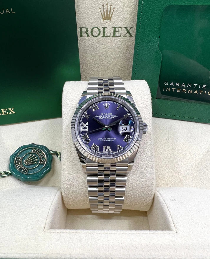 Rolex Datejust 36mm 126234 Datejust Aubergine Purple Diamond Roman Oyster Stainless Steel - Image 10