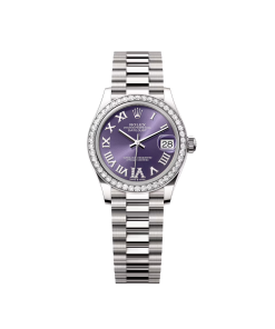 Rolex Datejust m278289RBR-0019 Aubergine Dial White Gold President Watch