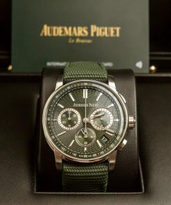 Alternative view of Audemars Piguet Code 11.59 Green Dial Green Rubber Strap Watch 41mm 26393ST.OO.A056KB.01