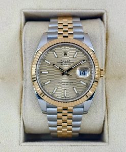 Alternative view of Rolex  Datejust 41mm Swiss Replica Watch | Two Tone Jubilee Bracele Champagne Fluted Dial Ref 126333