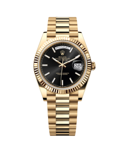 Rolex Day-Date President 40mm Yellow Gold Black Index Dial - 228238