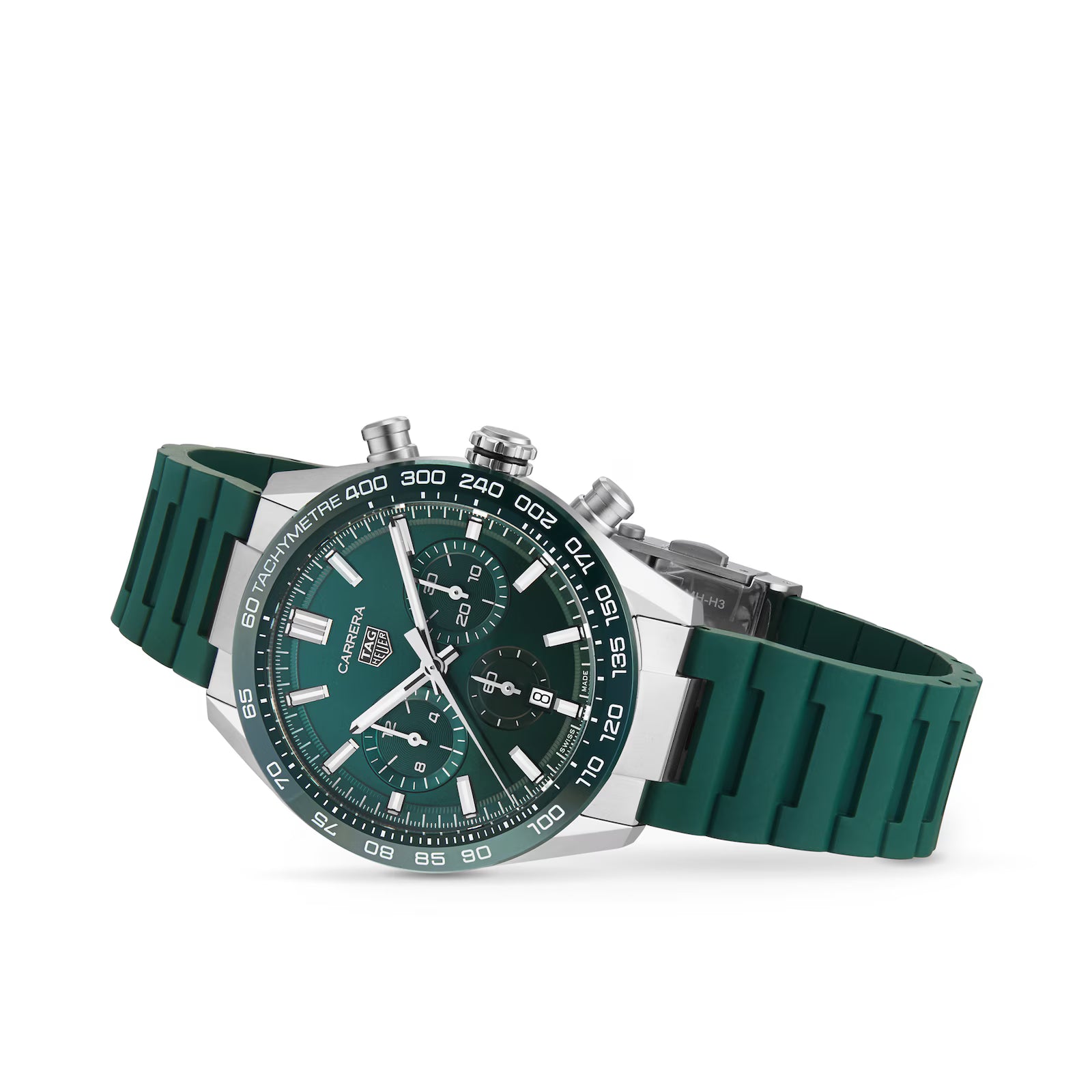 TAG Heuer Carrera Chronograph 44mm Mens Watch Green Rubber CBN2A1N.FT6238 - Image 6
