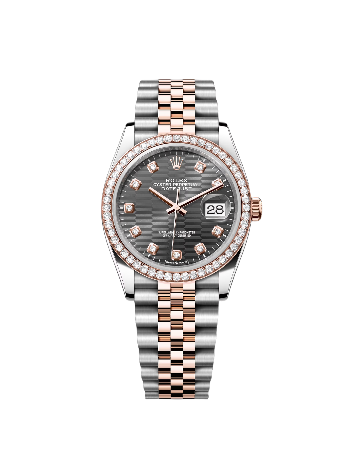 Rolex Datejust 36mm 126281 Slate Fluted Motif Diamond Dial Diamond Bezel and Oyster Bracelet - Image 9