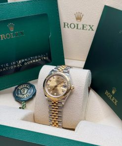 Alternative view of Rolex Lady-Datejust 28mm 279173 Champagne Diamond Dial Oyster Bracelet