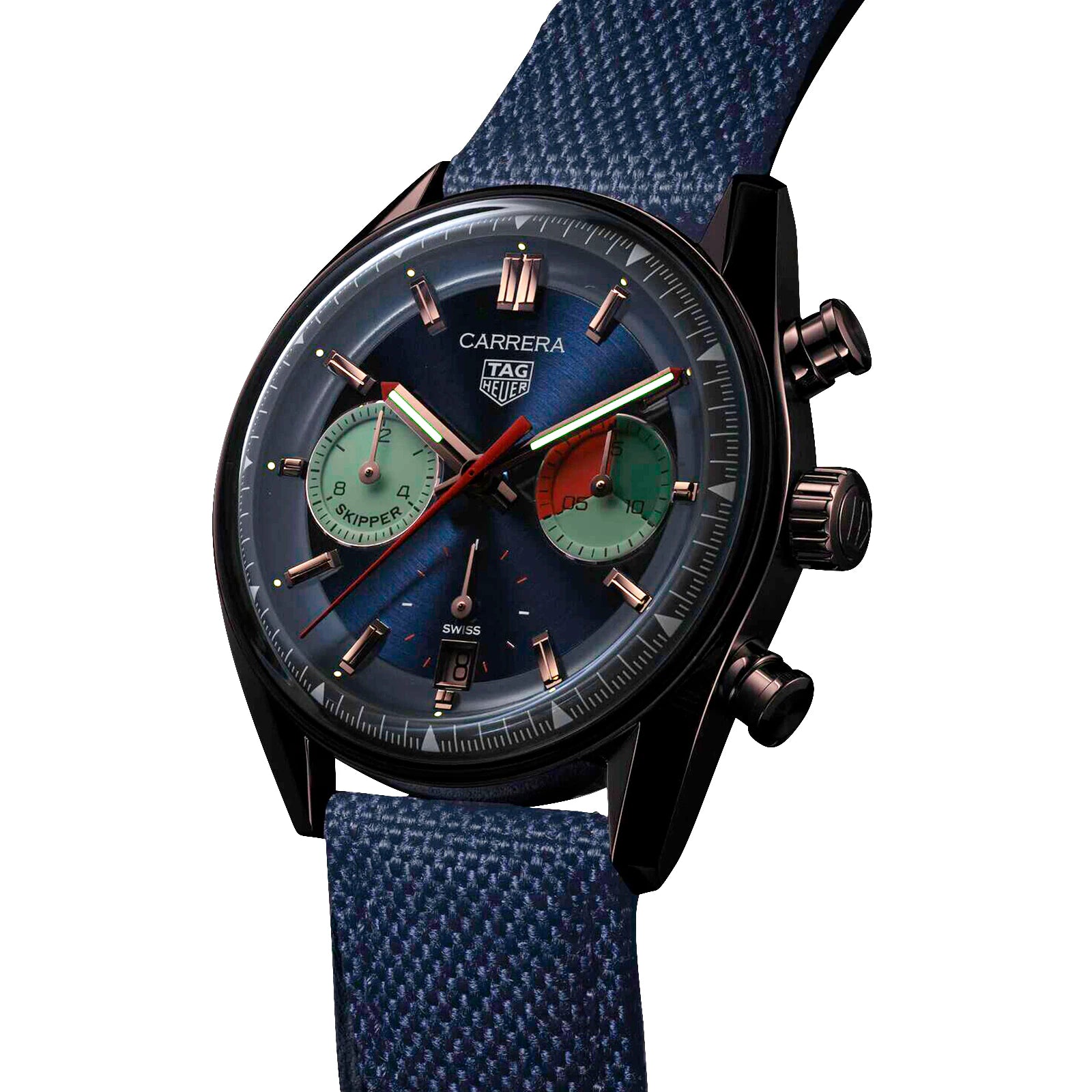 TAG Heuer Carrera Skipper Chronograph 39mm Mens Watch Blue CBS2241.FN8023 - Image 7