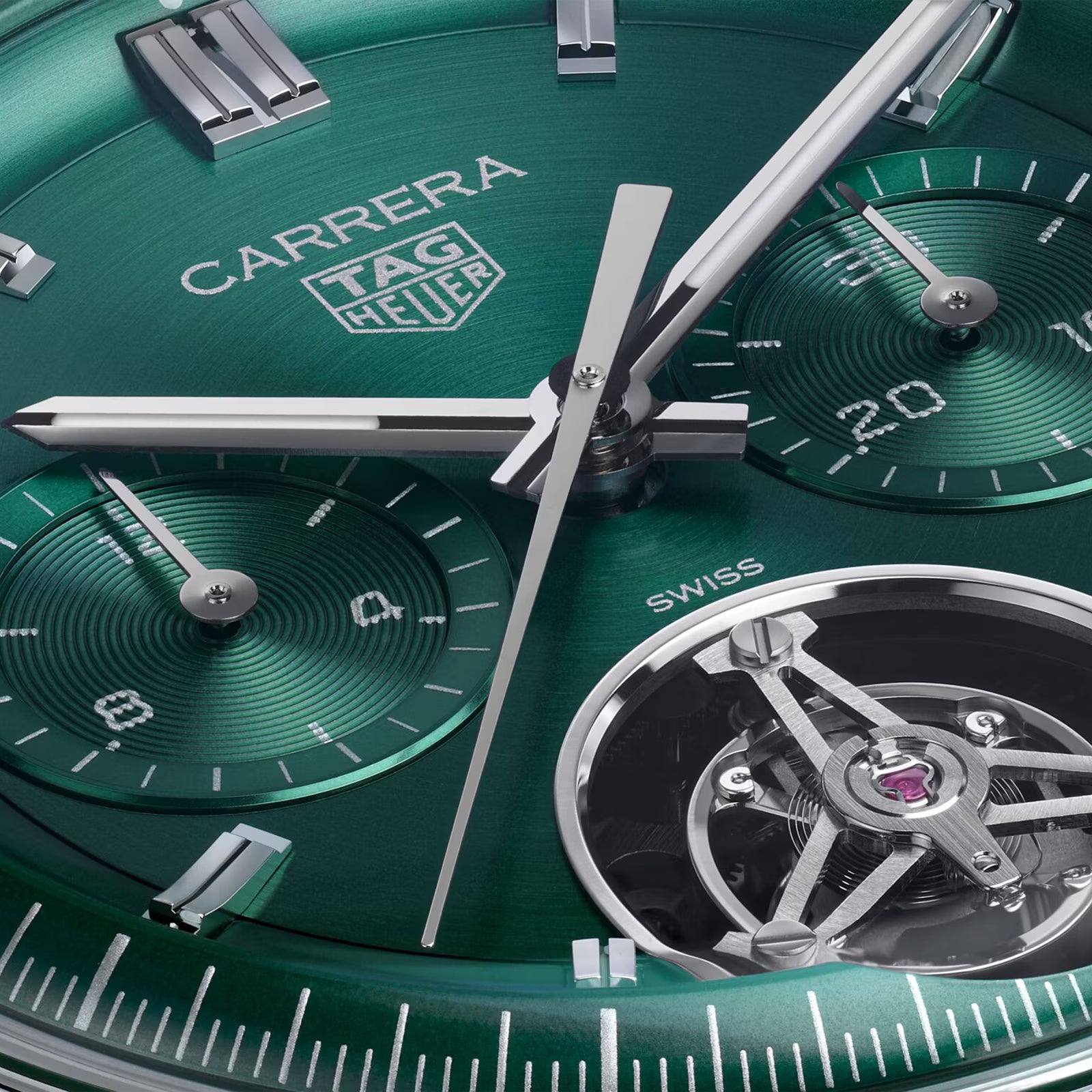 TAG Heuer Carrera Chronograph Tourbillon 42mm Mens Watch Green CBS5011.FC6566 - Image 5