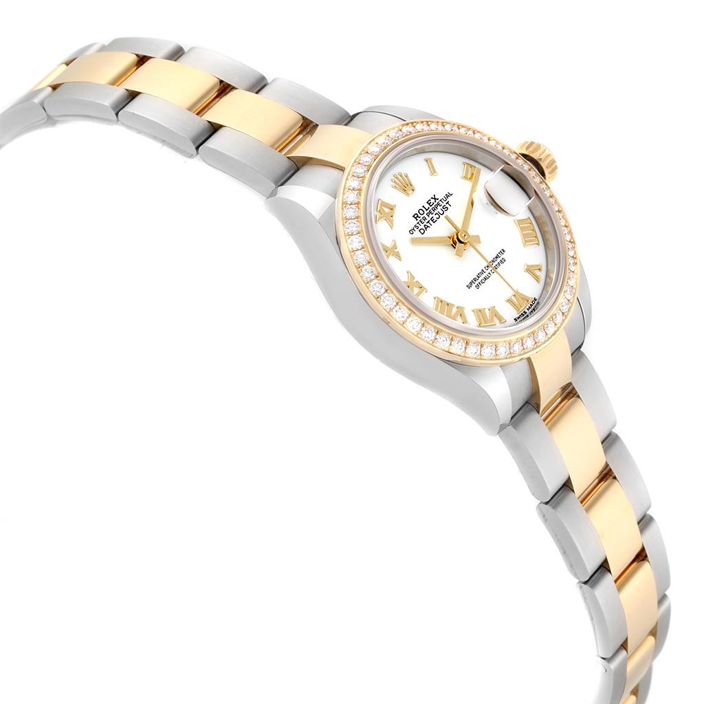 Rolex Lady-Datejust 28mm 279383RBR White Roman Dial Yellow Rolesor Oyster Bracelet - Image 7