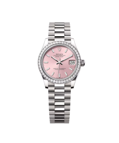 Rolex Datejust m278289RBR-0013 Pink Dial White Gold President Watch