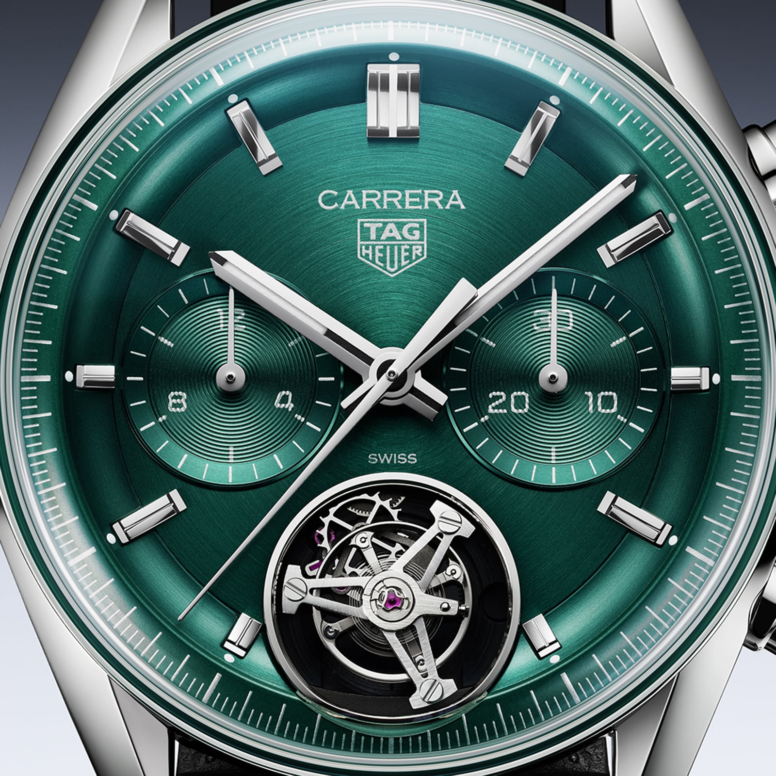 TAG Heuer Carrera Chronograph Tourbillon 42mm Mens Watch Green CBS5011.FC6566 - Image 4
