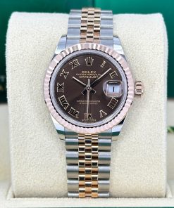 Alternative view of Rolex Lady-Datejust 28mm 279171 Chocolate Roman Oyster Stainless Steel and Rose Gold