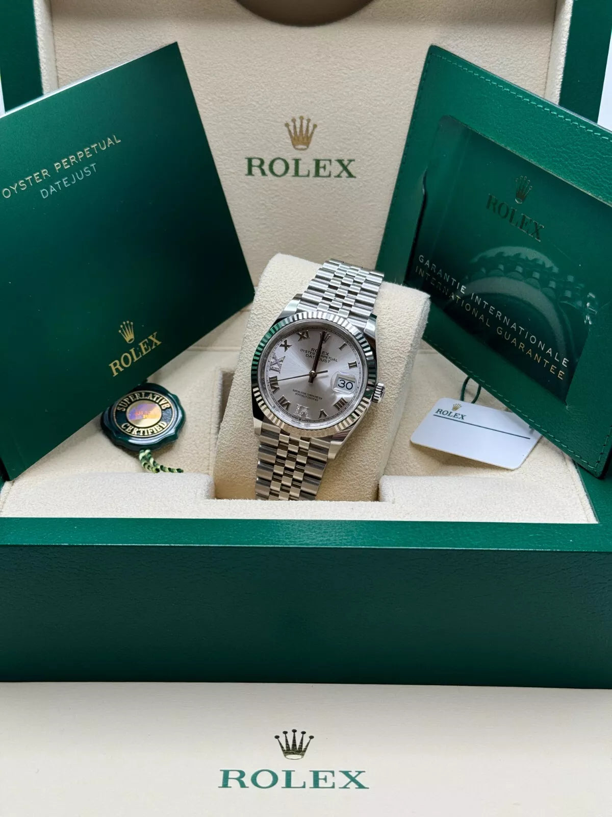 Rolex Datejust 36mm 126234 White Roman Dial Oyster Stainless Steel Mens - Image 2