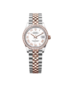 Rolex Datejust m278381RBR 31mm White Roman Dial Diamond-Set Bezel