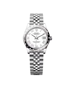 Rolex Datejust m278344 White Dial 31mm Domed Diamond Oyster Watch