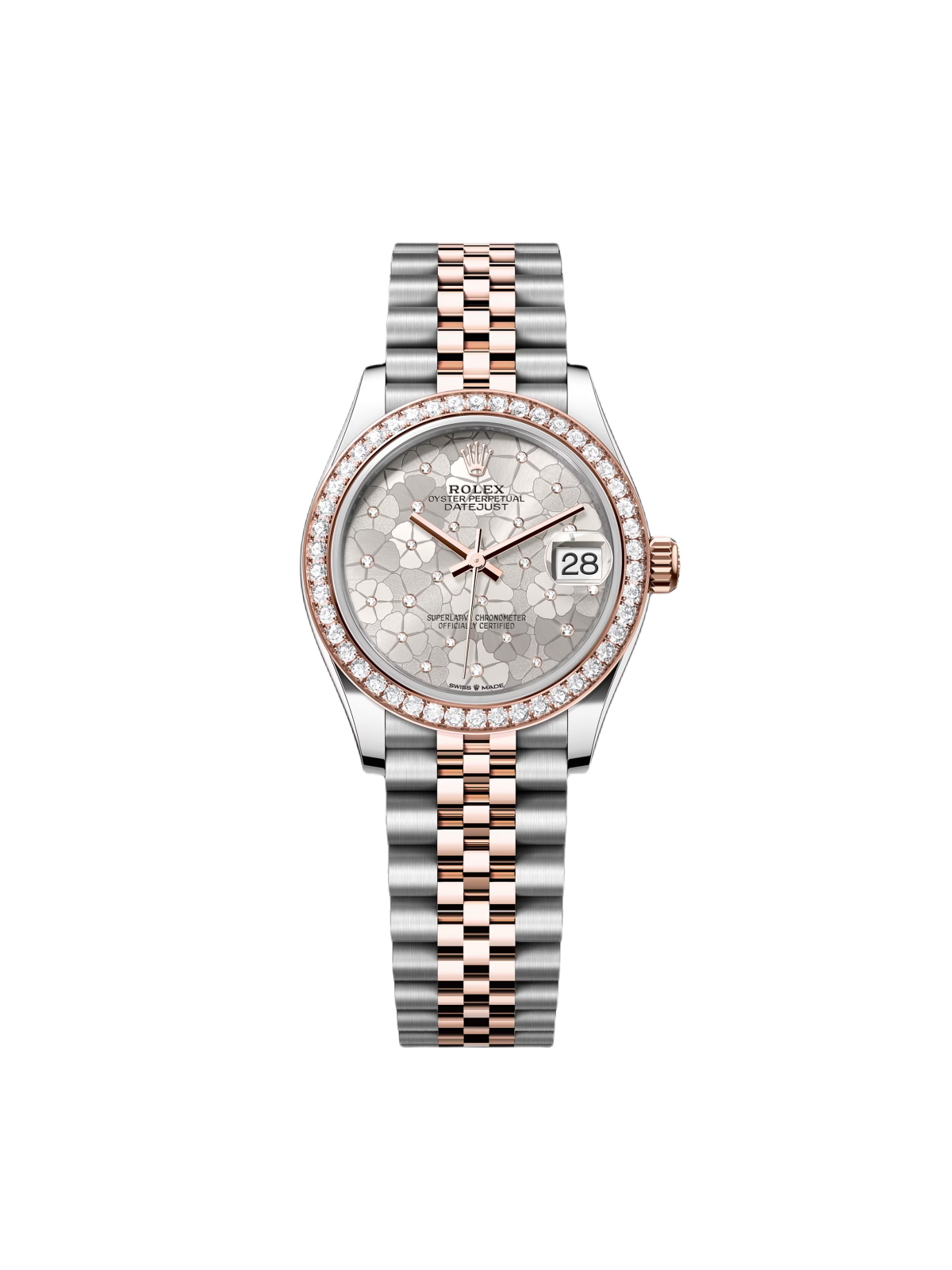 Rolex Datejust m278381-0031/0032 Silver Floral Motif Diamond Dial Diamond-Set Bezel 31mm - Image 3