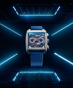 Alternative view of TAG Heuer Monaco Chronograph 39mm Mens Watch Titanium Blue CBL2182.FT6235