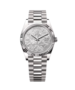 Rolex  Day-Date President 40mm White Gold Meteorite Diamond Baguette Dial - 228239