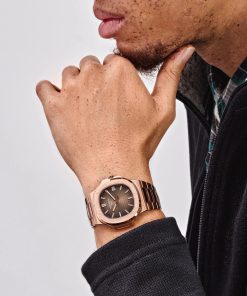 Alternative view of Patek Philippe Nautilus Rose Gold 5711-1R-001 with Light/Dark Brown Gradated dial
