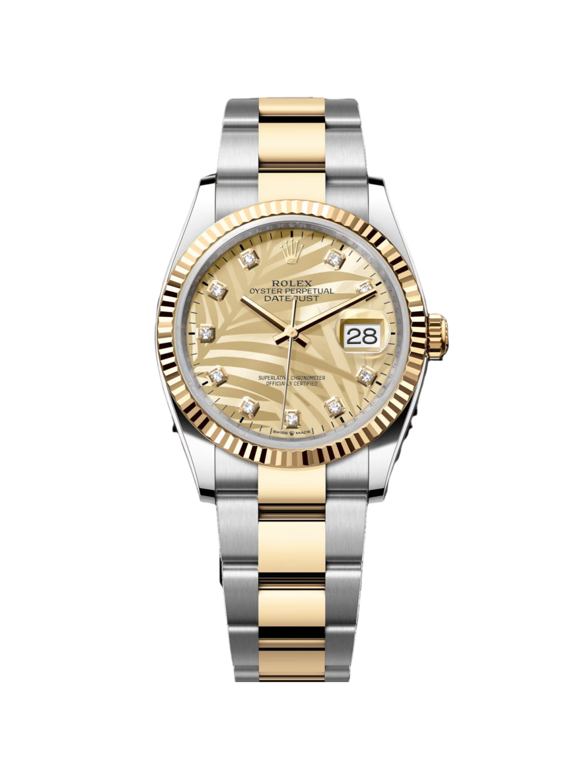 Rolex Datejust 36mm 126233 Champagne Palm Motif Diamond Dial and Jubilee Bracelet Watch - Image 2