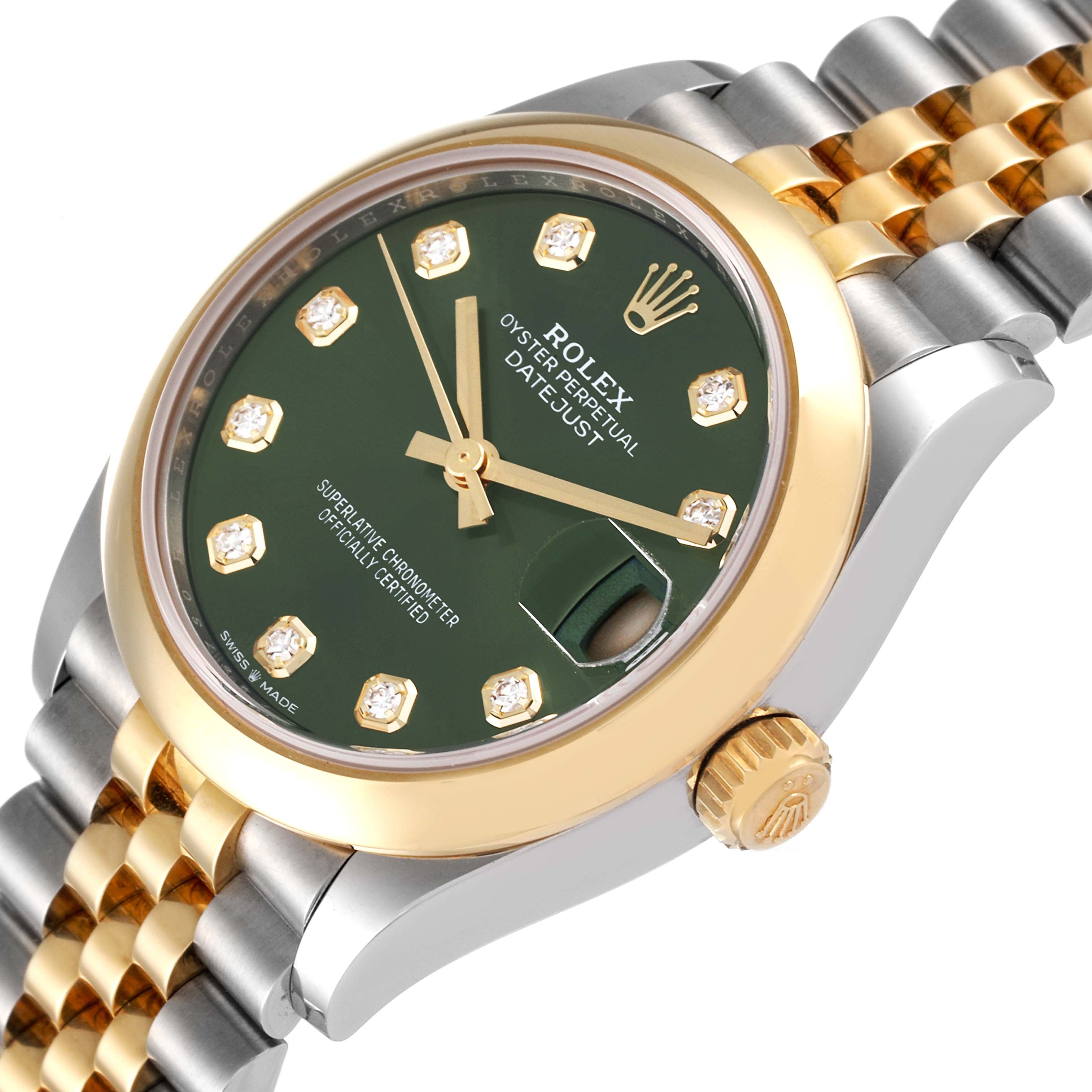 Rolex Datejust m278243-0029/0030 31mm Olive Green Dial Yellow Rolesor Oyster Watch - Image 5