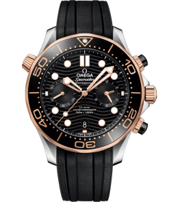 Omega Seamaster Diver 300M 44mm Black Dial Stainless Steel and Sedna�?18k Rose Gold Strap 210.22.44.51.01.001