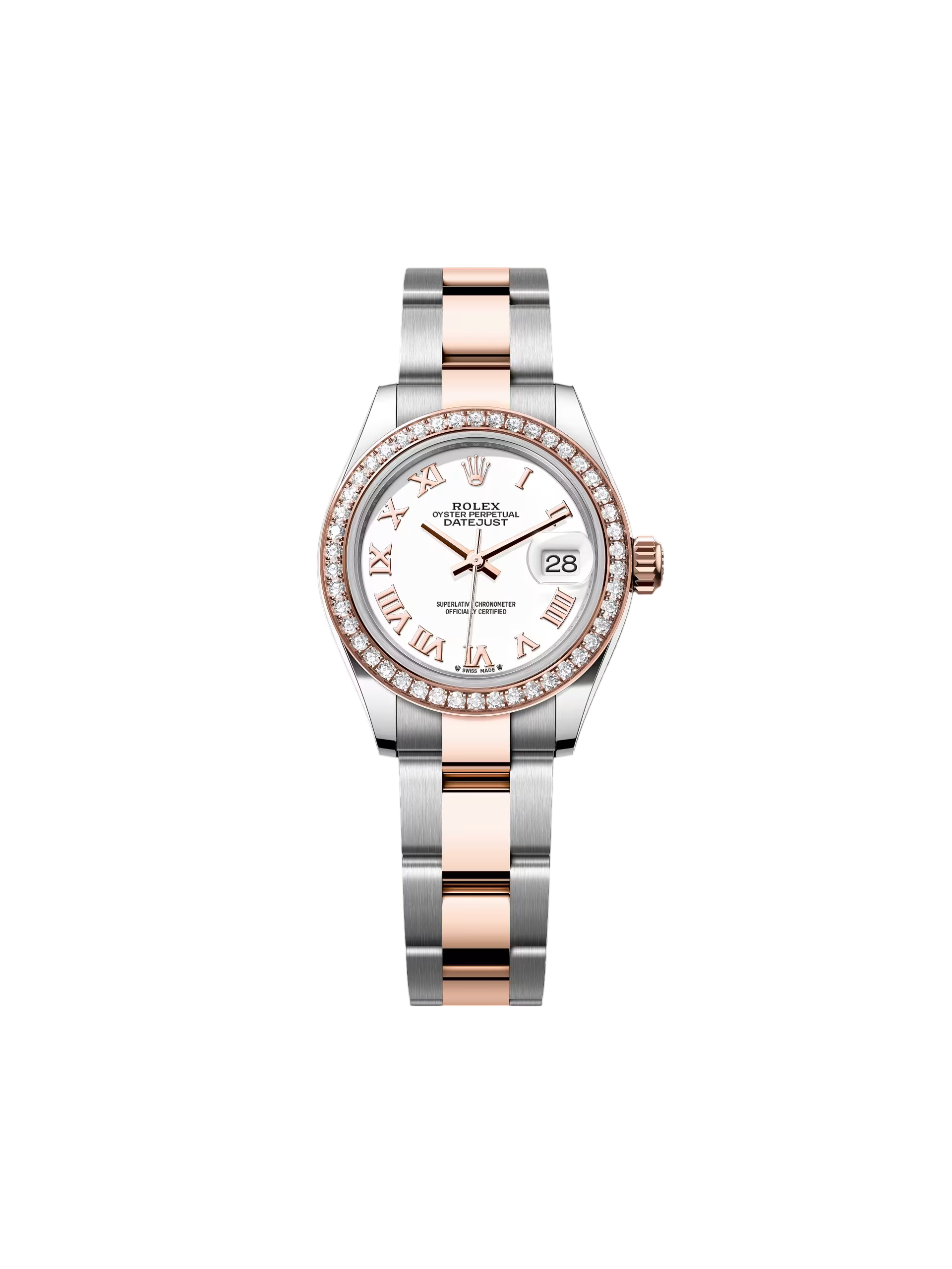 Rolex Lady-Datejust 28mm 279381RBR White Roman Dial Oyster Bracelet