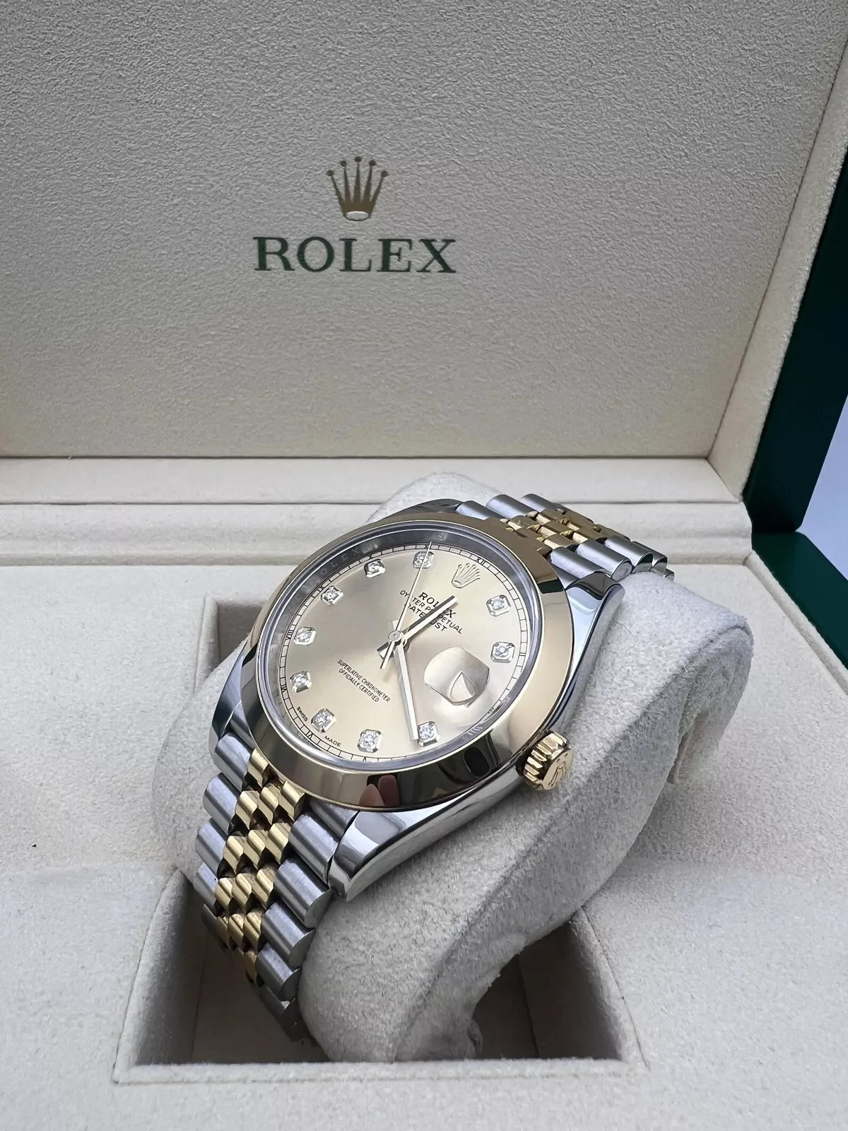Rolex Datejust 41mm 126303 Champagne Diamond Jubilee Steel and Yellow Gold Mens Watch - Image 2
