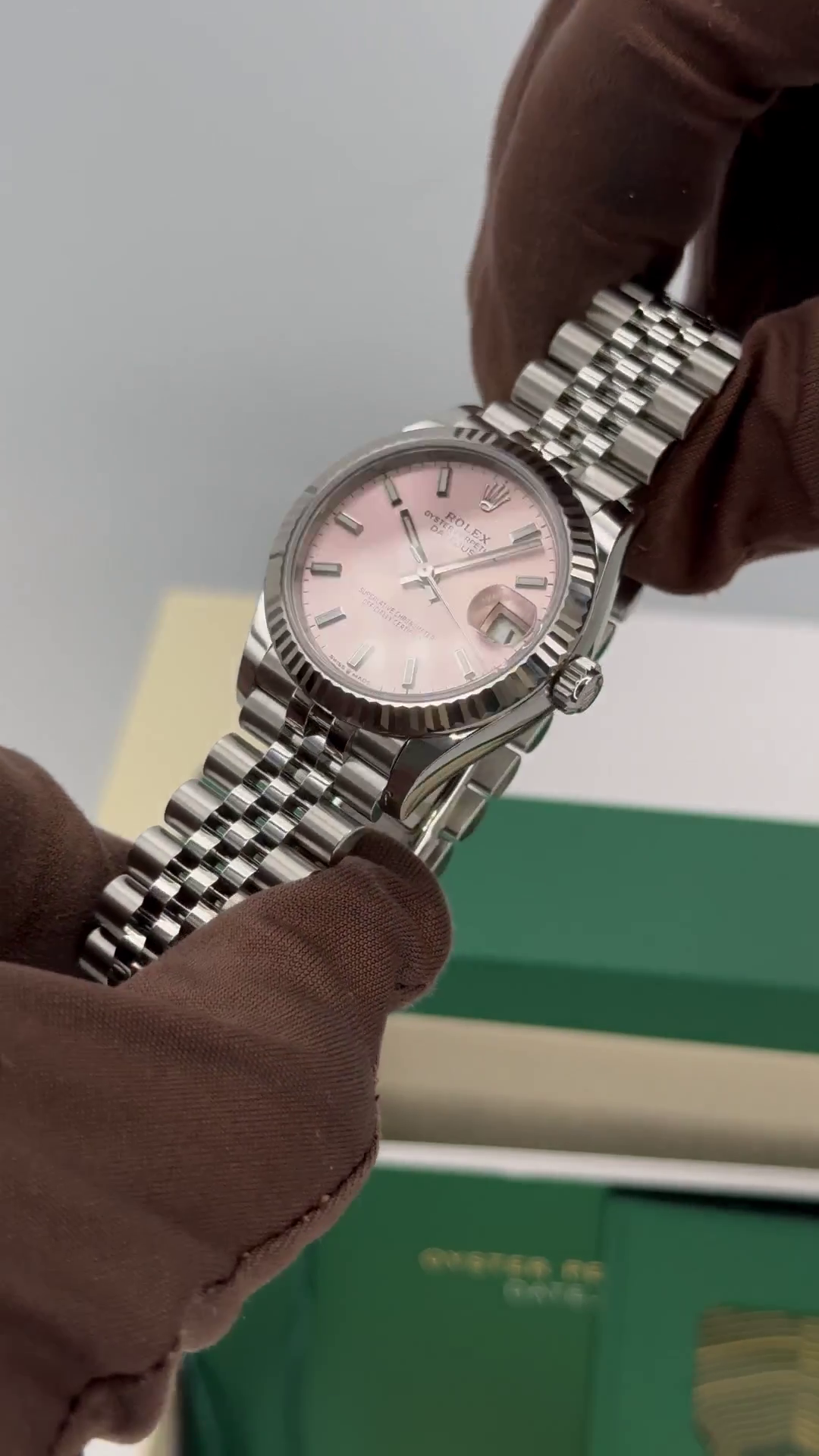 Rolex Datejust m278274-0013/0014 Pink Dial 31mm Fluted Bezel Oyster Bracelet - Image 8