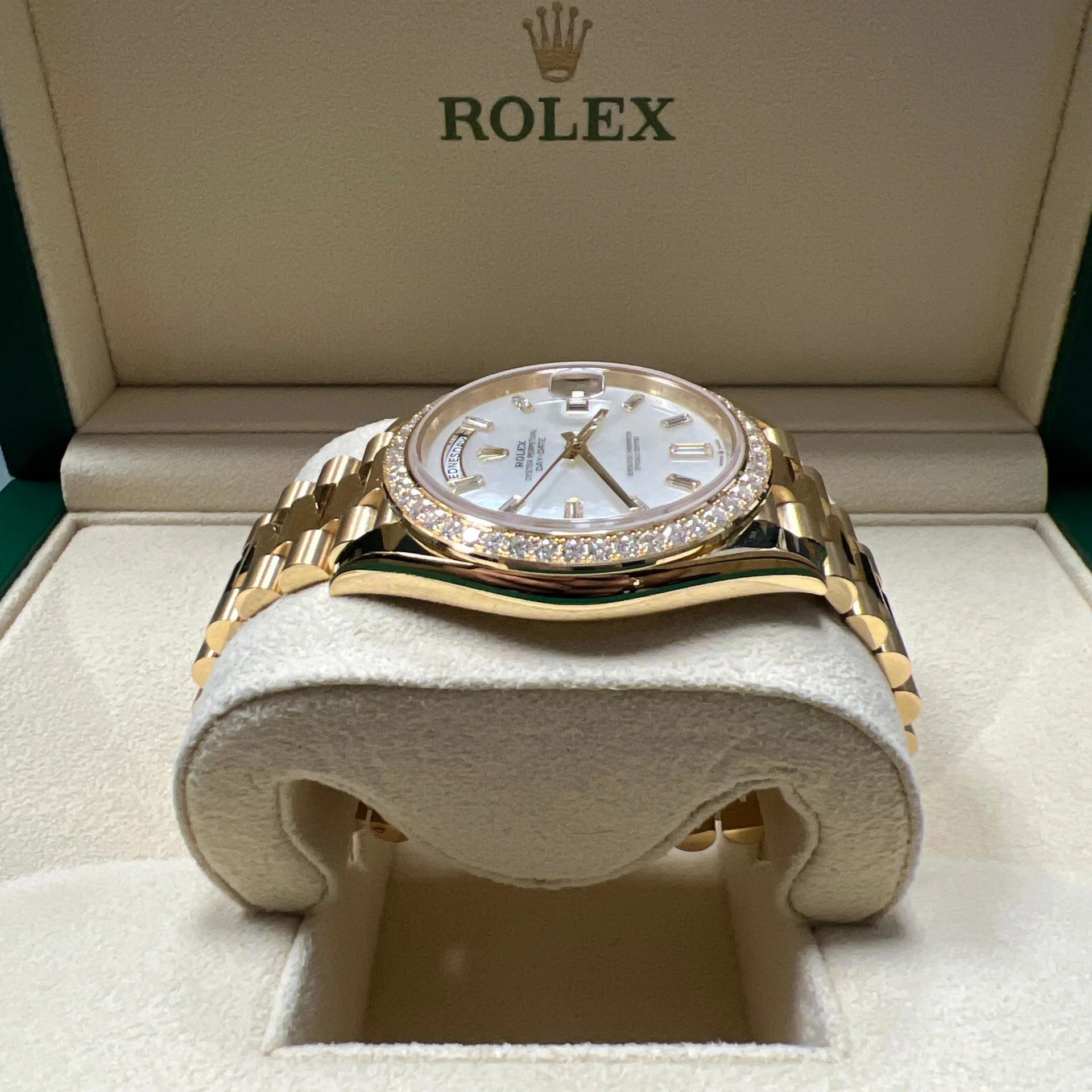 Rolex Day-Date 40mm White Mother-of-Pearl Dial President Watch 228348RBR-0046 - Image 3