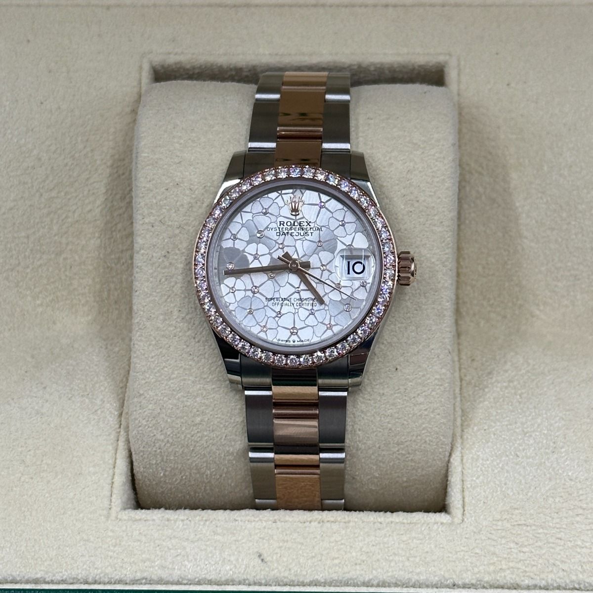 Rolex Datejust m278381-0031/0032 Silver Floral Motif Diamond Dial Diamond-Set Bezel 31mm - Image 2