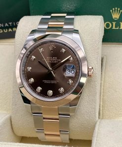 Alternative view of Rolex Datejust 41mm 126301 Chocolate Diamond Jubilee Steel and Everose Gold Watch