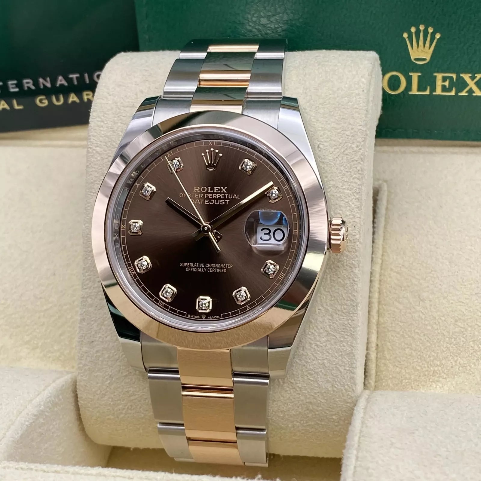 Rolex Datejust 41mm 126301 Chocolate Diamond Jubilee Steel and Everose Gold Watch - Image 2