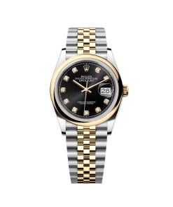 Rolex Datejust 126203 Black Diamond Dial 36mm Domed Bezel