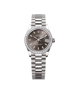 Rolex Datejust m278289RBR-0014 Dark Grey Dial White Gold President Watch