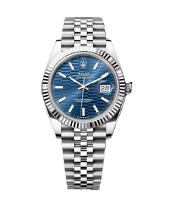Rolex  Datejust 41mm Blue Fluted Motif Index Dial Jubilee Bracelet Watch - 126334