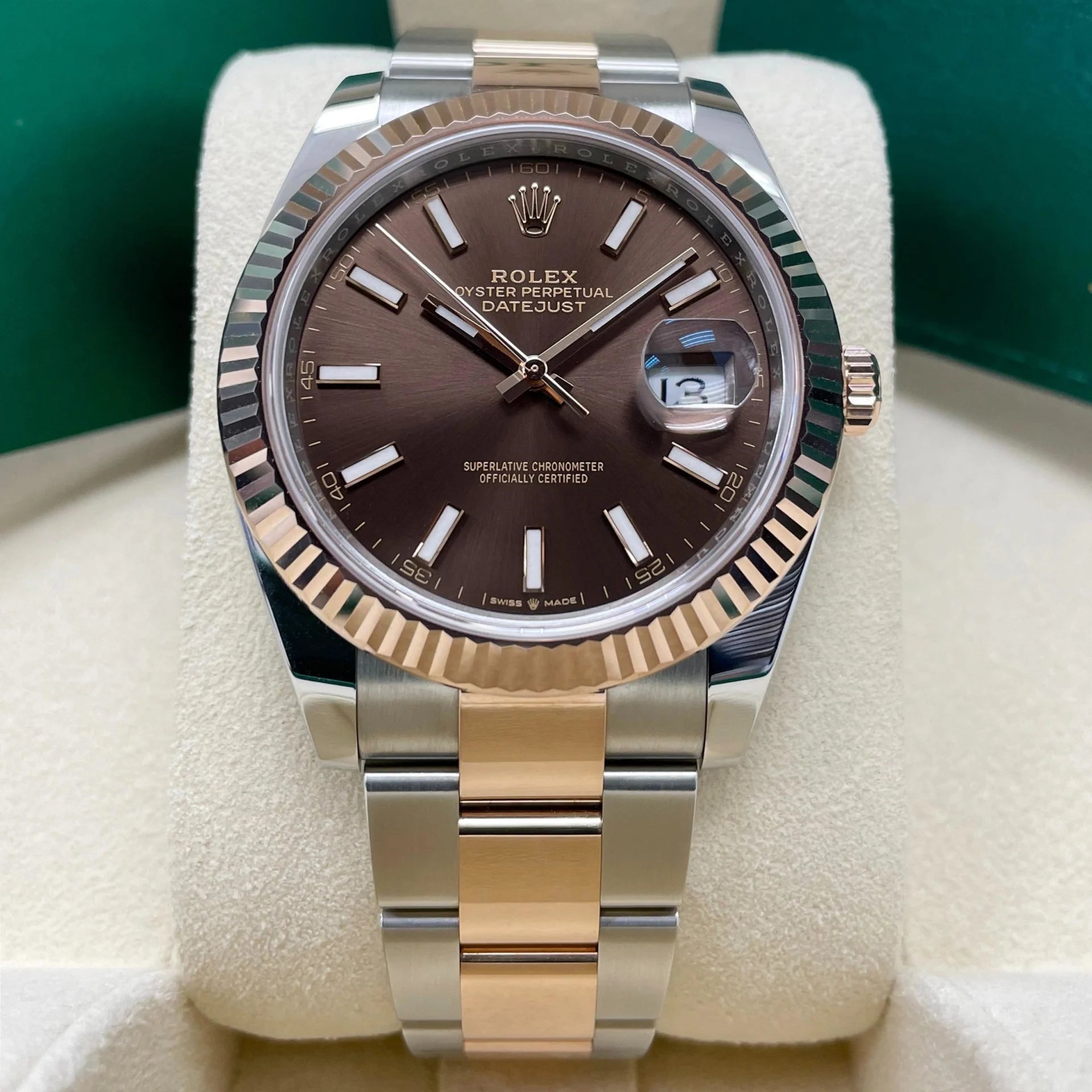 Rolex Datejust 41mm 126331 Chocolate Index Jubilee Steel and Everose Gold Watch - Image 7