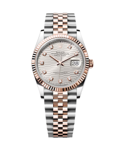 Rolex  Datejust 36mm 126231 Silver Fluted Motif Dial Oystersteel and Everose gold Bracelet