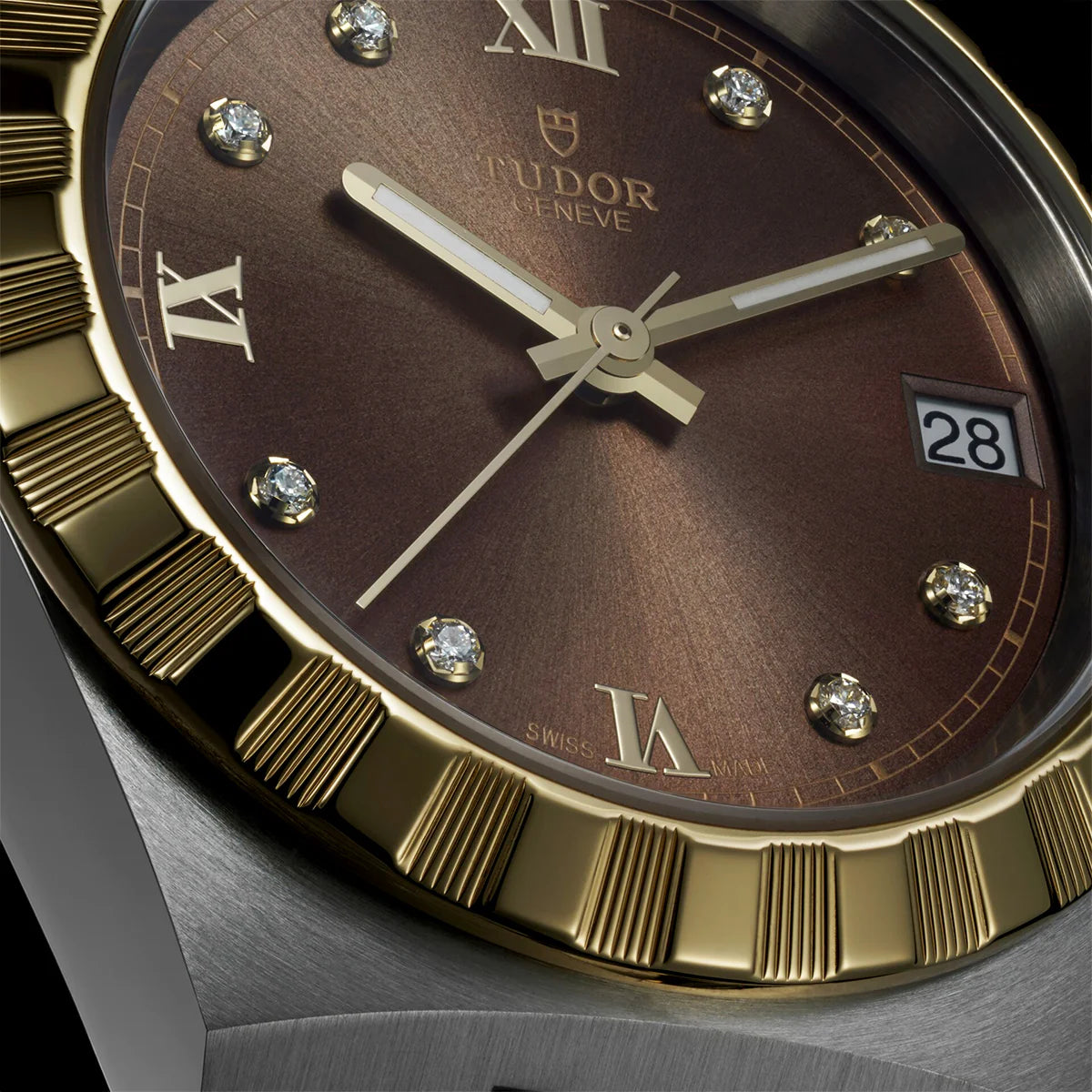 TUDOR Royal 38mm Two-Tone Brown Diamond Dial Automatic Bracelet Watch M28503-0008 - Image 2