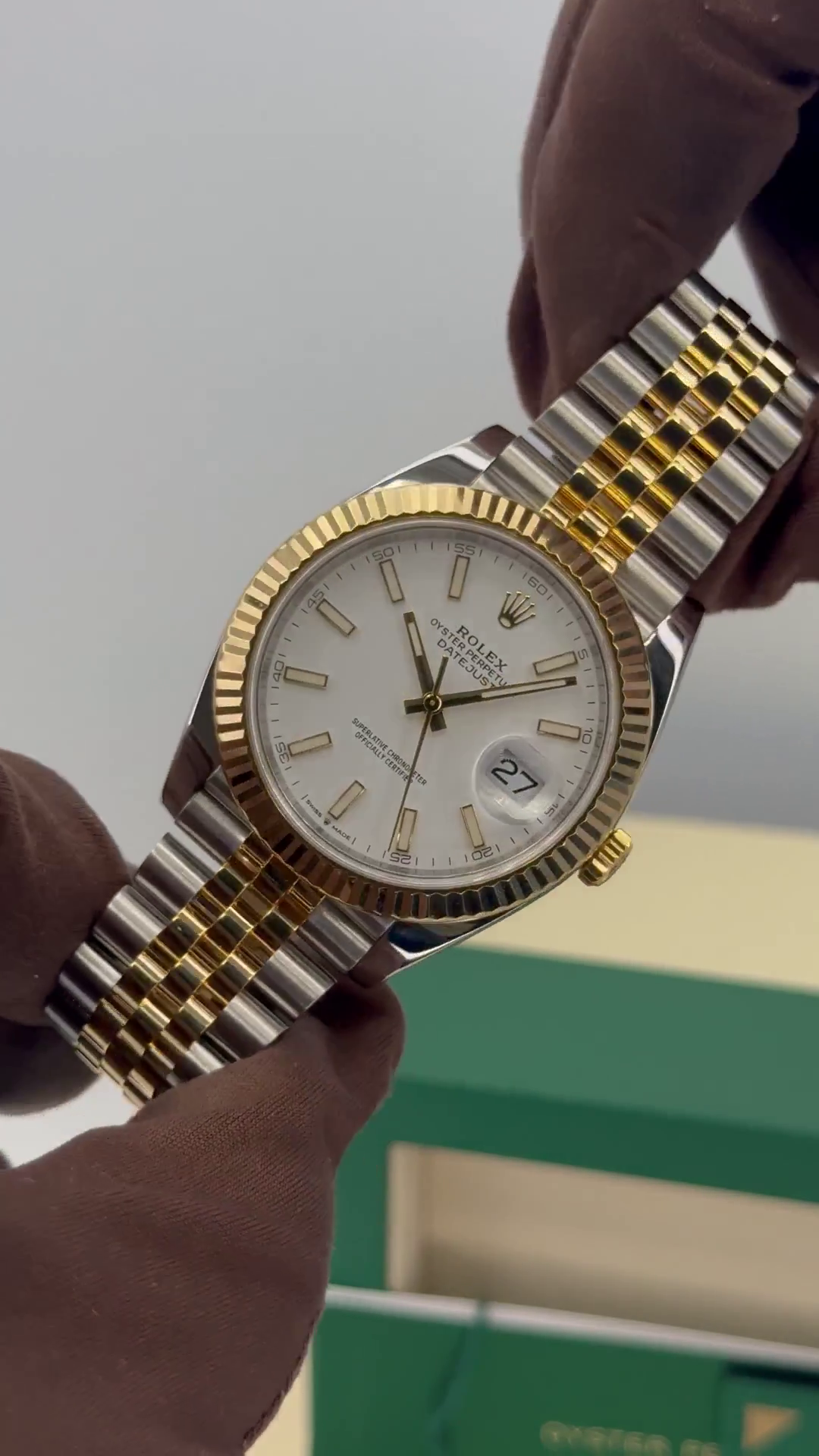 Rolex Datejust 41mm 126333 White Index Oyster Steel and Yellow Gold Mens Watch - Image 2