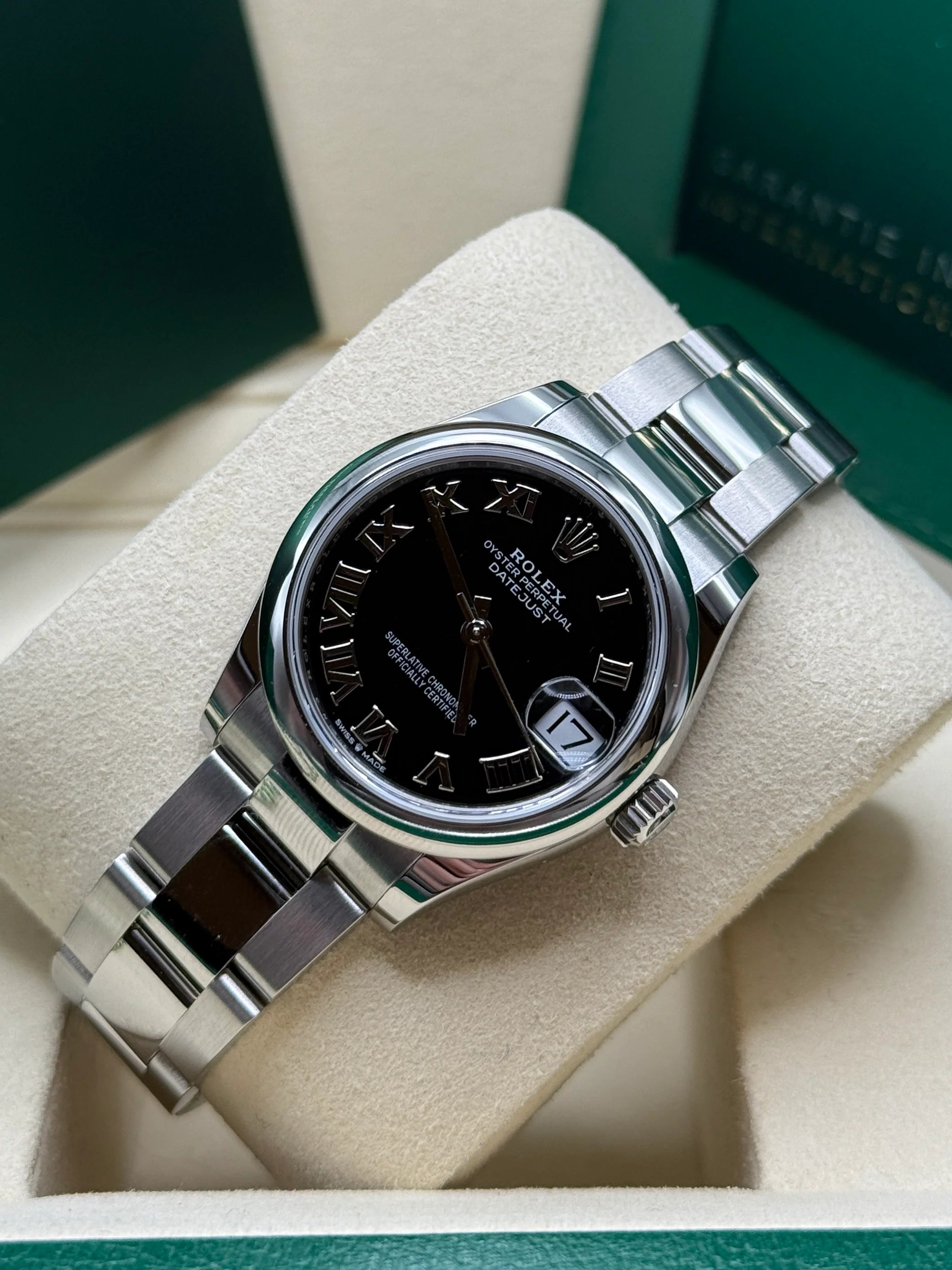 Rolex Datejust m278240-0001/0002 31mm Black Roman Domed Bezel Oyster Oystersteel - Image 8