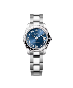 Rolex Datejust m278344-0035/0036 Bright Blue Dial 31mm Domed Diamond Oyster Watch
