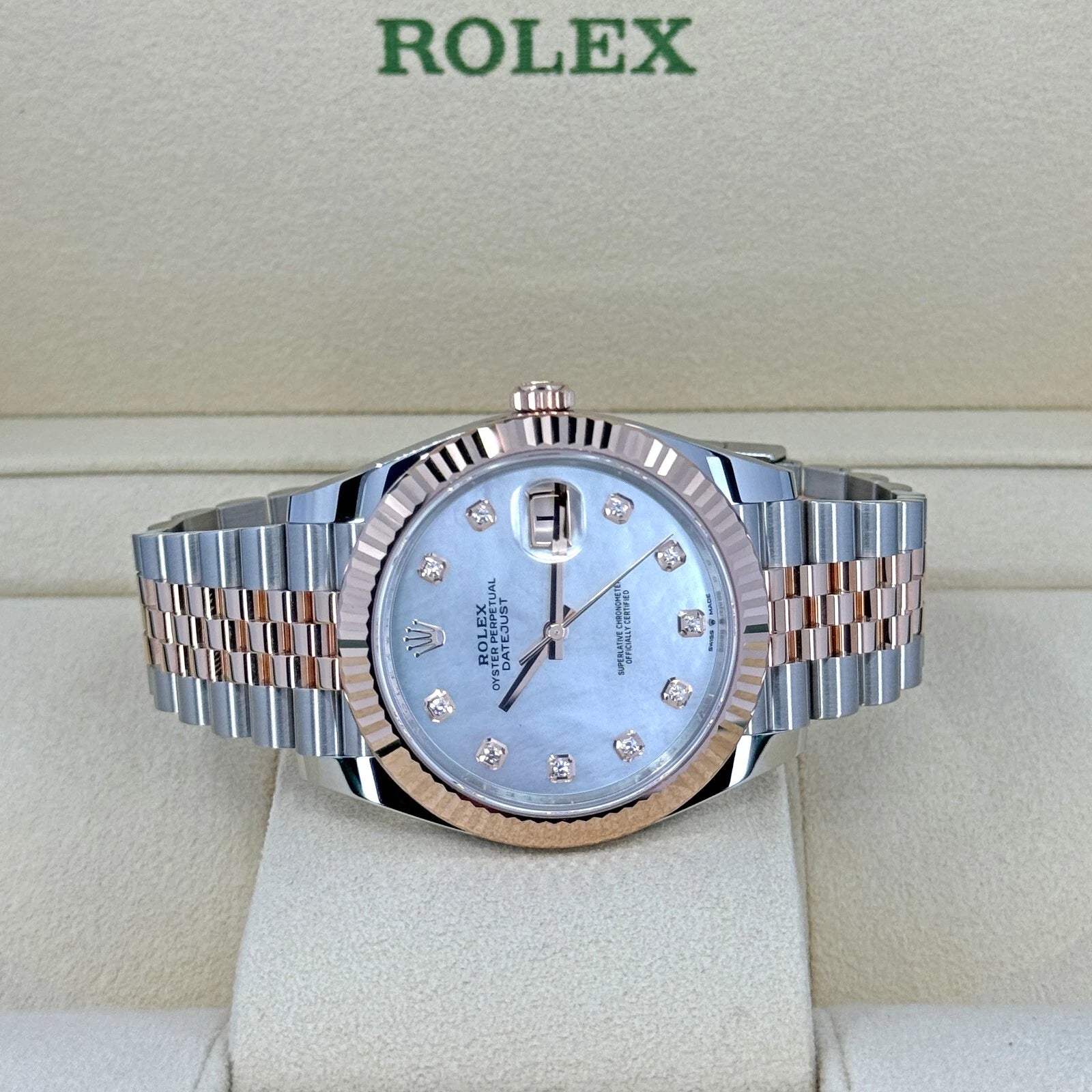 Rolex Datejust 41mm 126331 MOP Diamond Jubilee Steel and Rose Gold Watch - Image 9