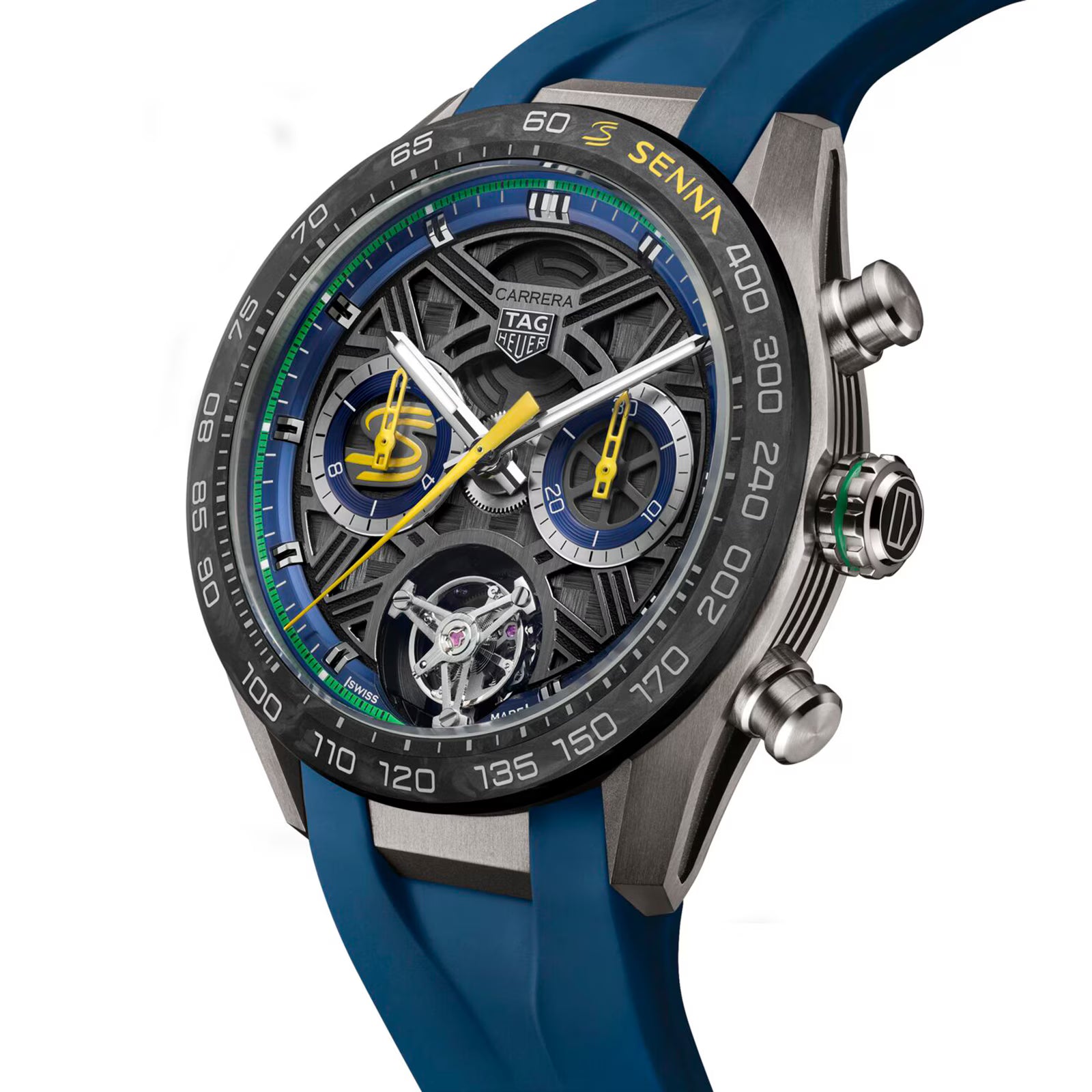 TAG Heuer Carerra Chronograph Tourbillon Extreme Sport X Senna 44mm Limited Editon Mens Watch Blue CBU5081.FT6274 - Image 5