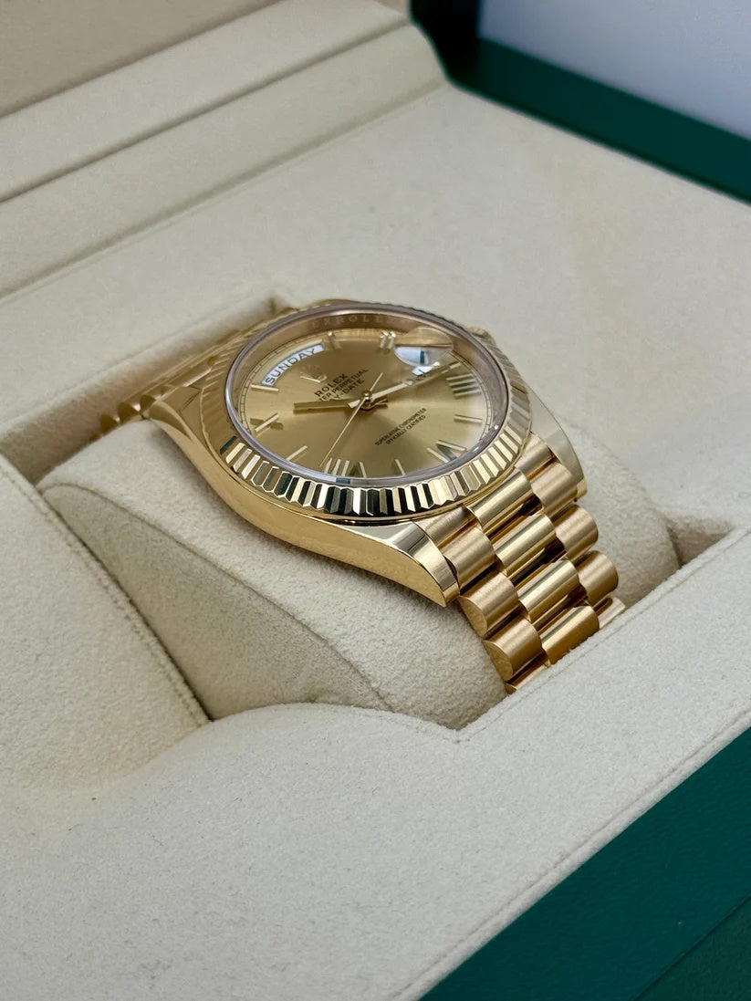Rolex Day-Date President 40mm Yellow Gold Champagne Roman Numeral Dial - 228238 - Image 4