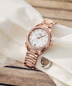 Alternative view of Omega Seamaster Aqua Terra 150M 34 mm White Dial with Diamonds Sedna�?18k Rose Gold Bracelet 220.55.34.20.55.001