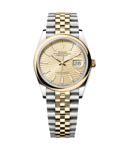 Rolex Datejust 126203 Golden Fluted Dial 36mm Domed Bezel