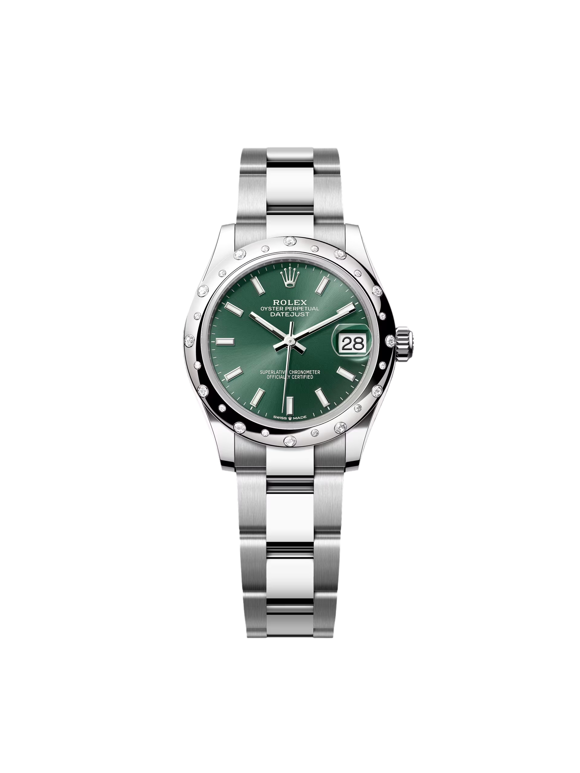 Rolex Datejust m278344-0019/0020 Mint Green Dial 31mm Domed Diamond Oyster Watch - Image 7