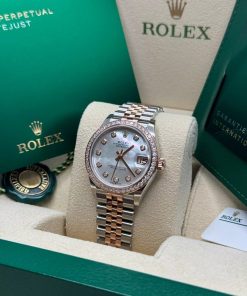 Alternative view of Rolex Datejust m278381-0025/0026 Mother-of-Pearl Diamond 31mm Dial Diamond-Set Bezel and Oyster Bracelet Watch